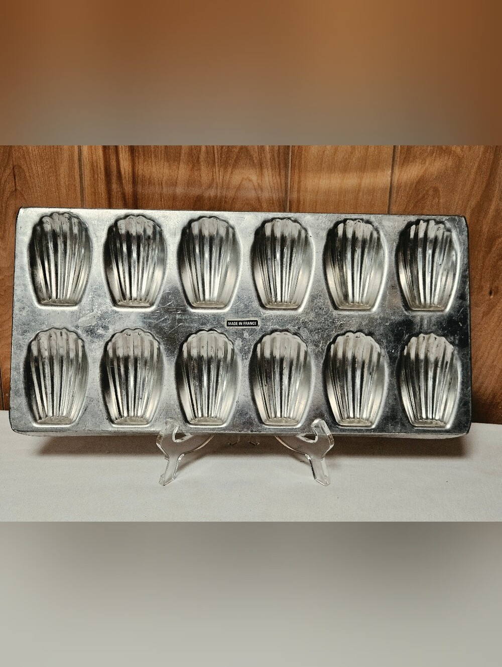 Vintage French Made In France 12 Cavity Madeleine Cookie Baking Pan Mold Tin